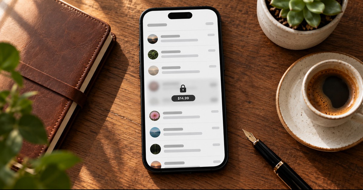 A locked message preview in a creator inbox